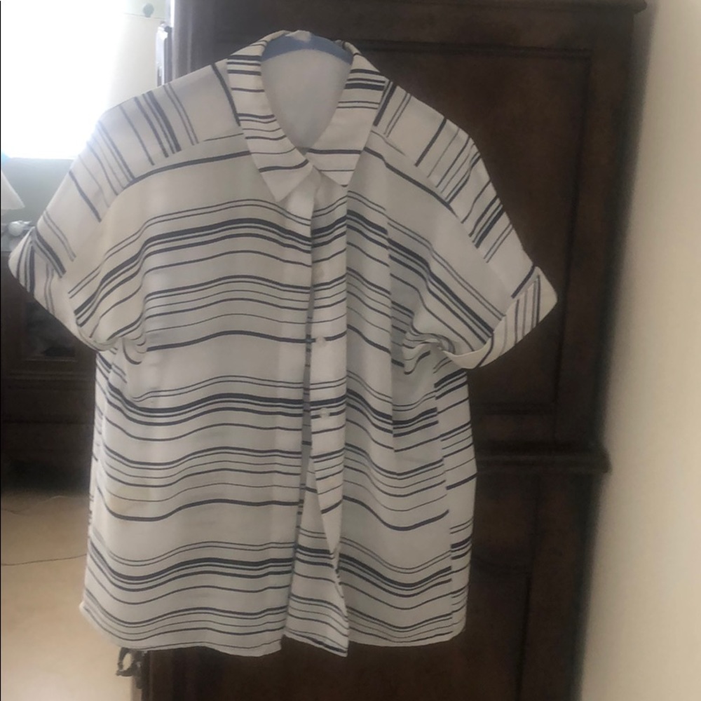 striped black and white shirt